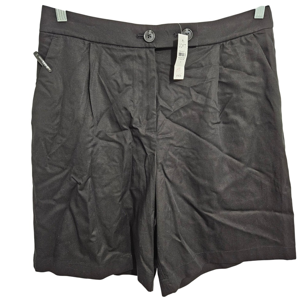 Loft Versa Linen NWT High Rise Shorts Clean Girl Lyocell Pockets M 8 MSRP $75